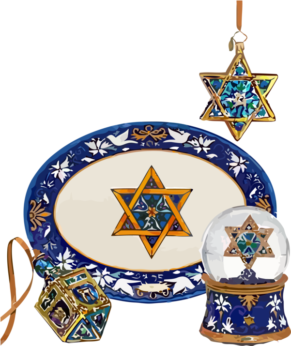 Stoviglie in porcellana Hanukkah