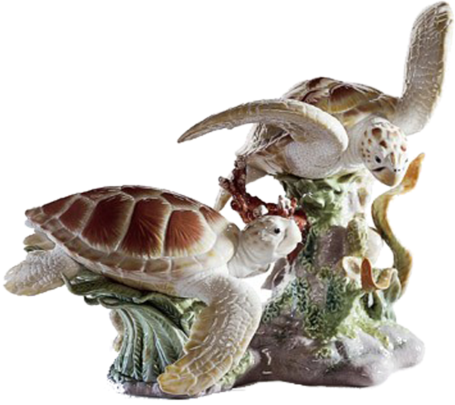 Seramik kaplumbağa heykeli, porselen