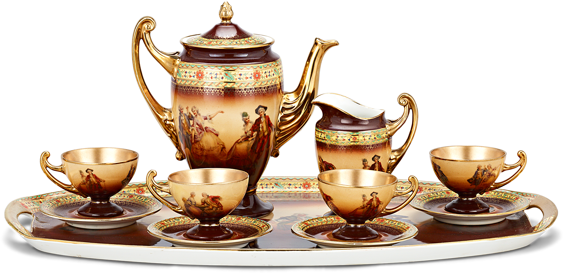 Service à thé en porcelaine de Bohême