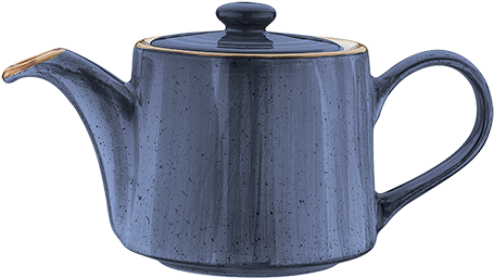 蓝色陶瓷茶壶