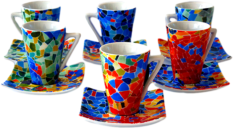 Xícara de café de cerâmica colorida