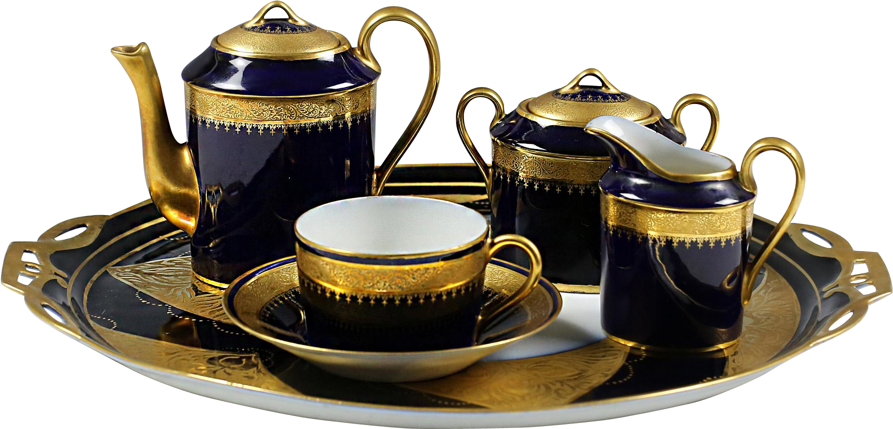 Wykwintny ceramiczny zestaw do herbaty