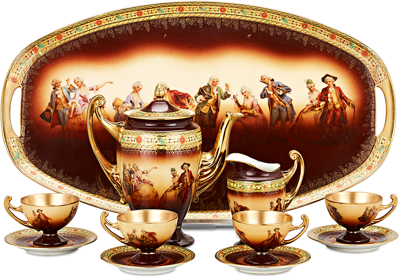 Service à thé en porcelaine de Bohême