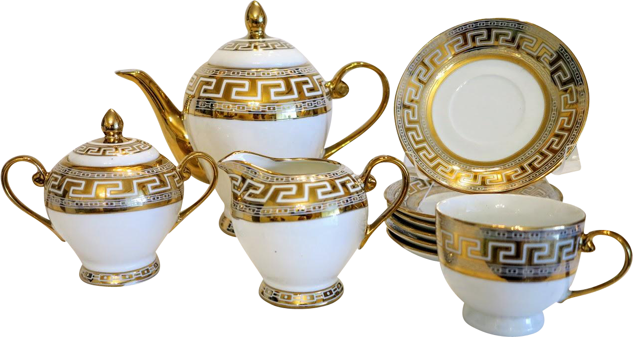 Conjunto de chá de porcelana russa