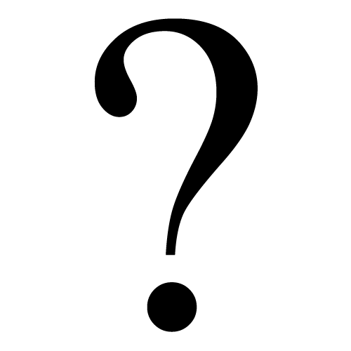 Schwarzes Symbol mit Fragezeichen