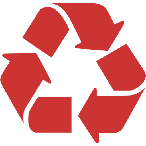 Icône rouge de recyclage