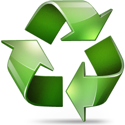 Ícone verde de reciclagem