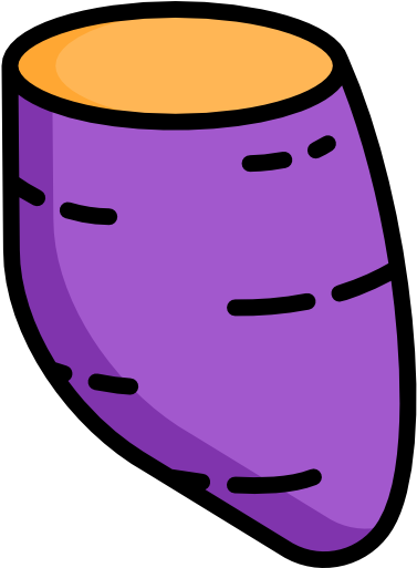 Süßkartoffel-Symbol, lila Kartoffel