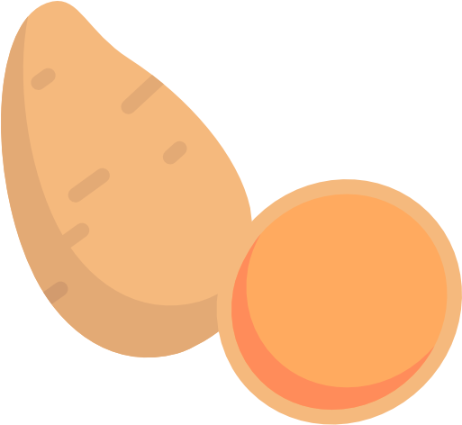 Ikona kreskówka słodki ziemniak