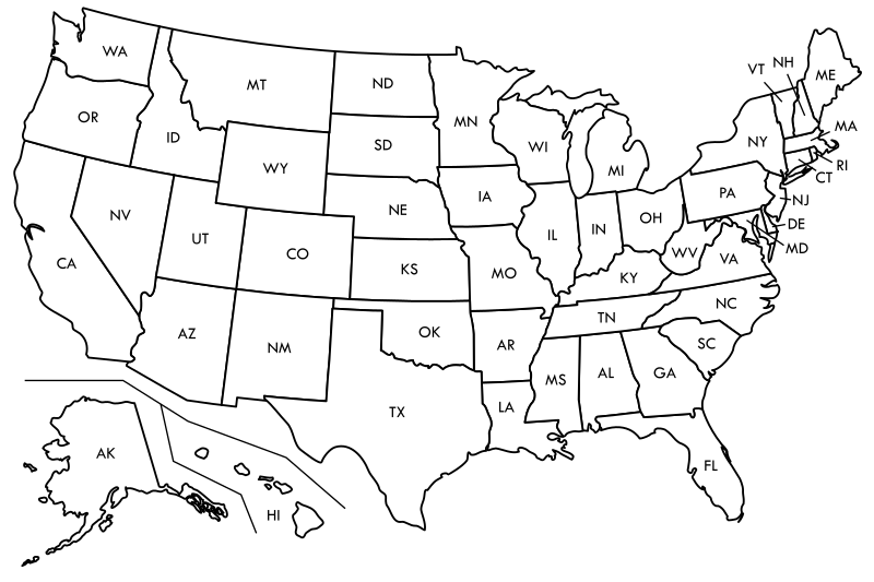 アメリカ合衆国の地図