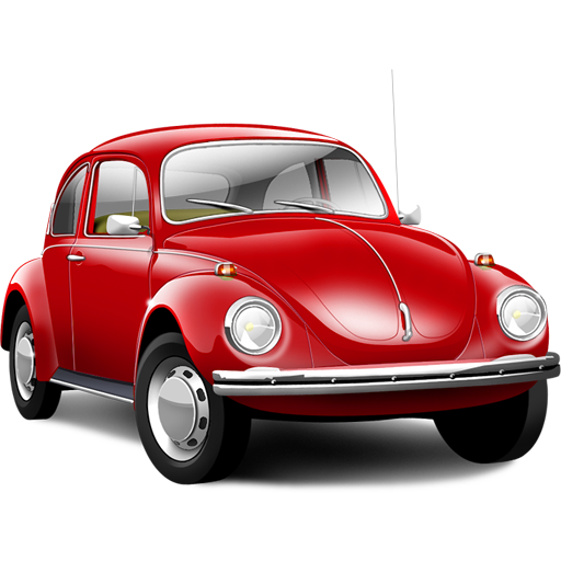 Roter alter Volkswagen Käfer