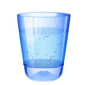 Glas (mit Wasser gefüllt)