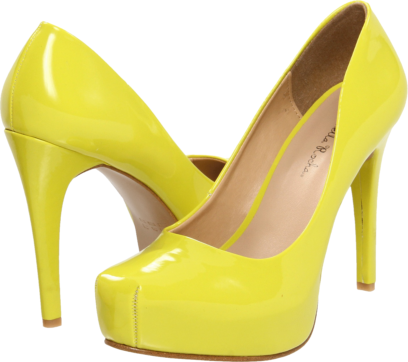 Sapatos femininos amarelos